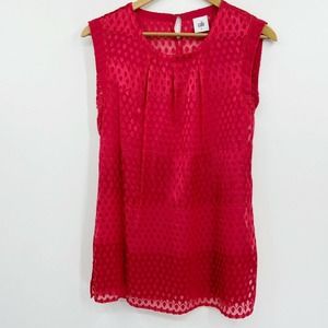 CAbi Red Scarlett Sleeveless Tunic Blouse #3130 XS